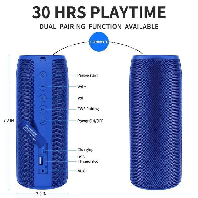 Alt view image 5 of 7 - M88 Bluetooth Speaker, Waterproof Portable Speaker for Beach
