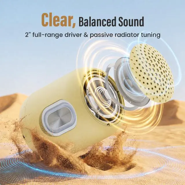 Alt view image 2 of 7 - Portable Bluetooth Speakers, 24H Playtime, TWS Pairing, Yellow