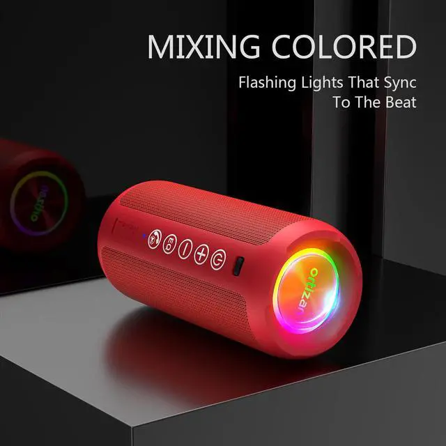 Alt view image 5 of 7 - Portable Bluetooth Speaker, IPX7 Waterproof, Wireless, Bright Red