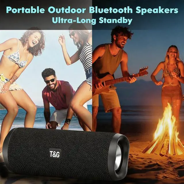 Alt view image 5 of 7 - TG Portable Bluetooth Speaker, IPX5 Waterproof Wireless Speaker,Black