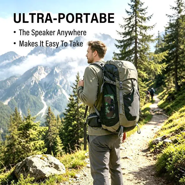 Alt view image 6 of 7 - TG Portable Bluetooth Speaker, IPX5 Waterproof Wireless Speaker,Black