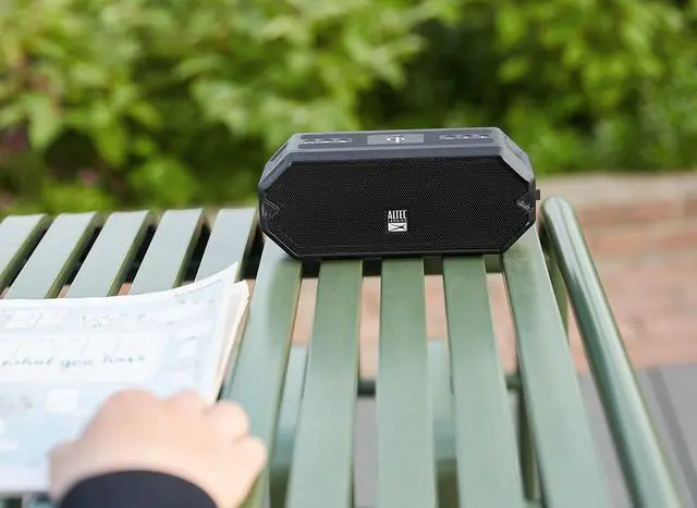 Alt view image 6 of 7 - HydraBlast Wireless Portable Bluetooth Speaker, IP67 Waterproof for Parties, USB C Rechargeable Outdoor Speakers with Built in Phone Charger and LED Lights, 20 Hour Playtime