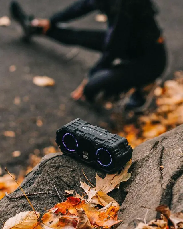 Alt view image 7 of 7 - Waterproof Bluetooth Speaker with Lights, Portable Wireless Speaker for Pool, Beach, Hiking, Sports, Camping, 16 Hour Playtime, Floats in Water