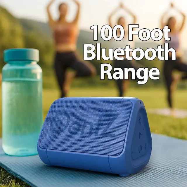Alt view image 3 of 7 - Compact Bluetooth Speaker, 14-Hour Playtime, Blue