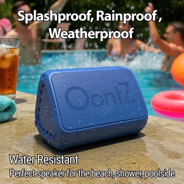Alt view image 4 of 7 - Compact Bluetooth Speaker, 14-Hour Playtime, Blue