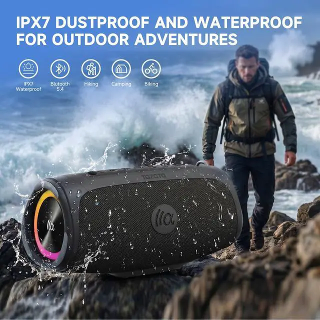 Alt view image 3 of 7 - Outdoor Bluetooth Speakers, 90W Portable Bluetooth Speaker with Bass