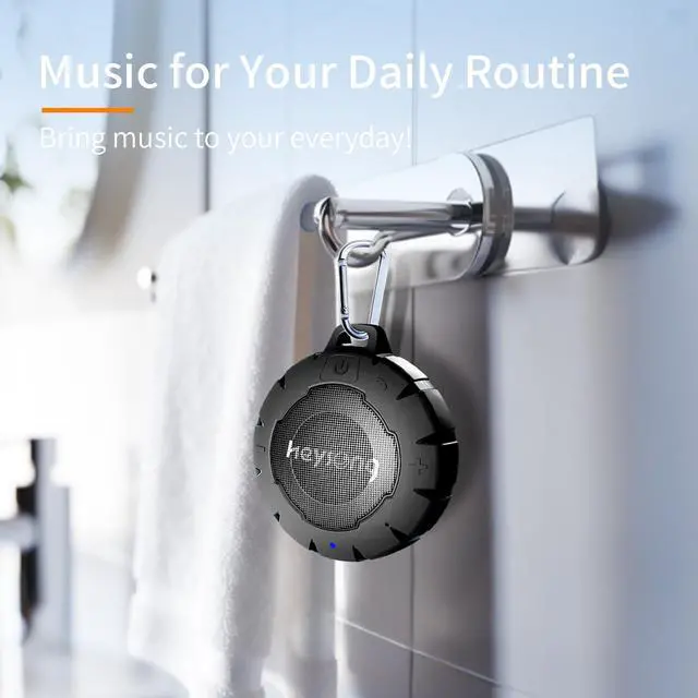 Alt view image 2 of 6 - Waterproof Shower Speaker, Durable & Lightweight Portable with HD Sound, Stereo Pairing, Wireless Outdoor for Pool, Beach, Hiking, Kayaking, Gift for Men, Women