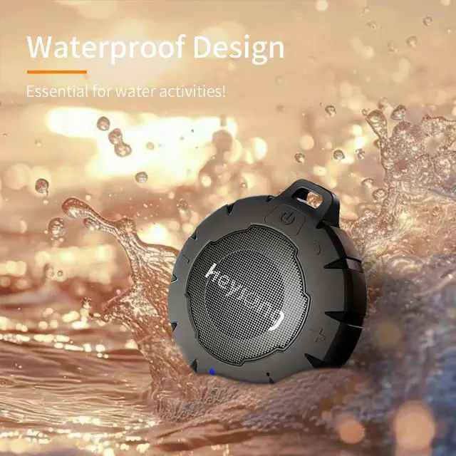 Alt view image 3 of 6 - Waterproof Shower Speaker, Durable & Lightweight Portable with HD Sound, Stereo Pairing, Wireless Outdoor for Pool, Beach, Hiking, Kayaking, Gift for Men, Women