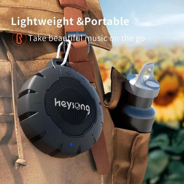 Alt view image 5 of 6 - Waterproof Shower Speaker, Durable & Lightweight Portable with HD Sound, Stereo Pairing, Wireless Outdoor for Pool, Beach, Hiking, Kayaking, Gift for Men, Women