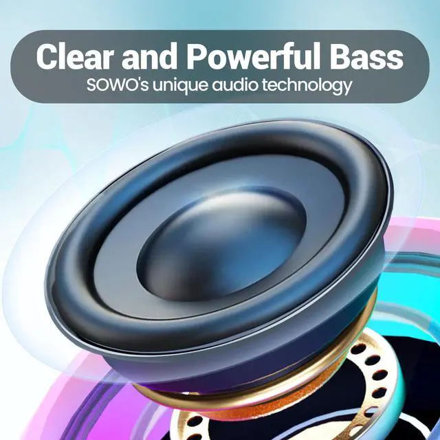 Alt view image 2 of 7 - Small Waterproof Speaker Bluetooth Portable Wireless - Clip Speaker for Shower - Powerful Bass and Louder Volume - Colorful Lights and Lightweight for Travel,Kitchen,Pool - Pink