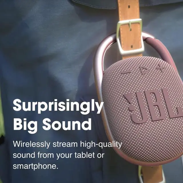 Alt view image 2 of 6 - Clip 4, Teal - Portable Bluetooth 5.1 Speaker - Up to 10 Hours of Play - Waterproof & Dust Resistant - Includes Noise & Echo-Canceling Speakerphone