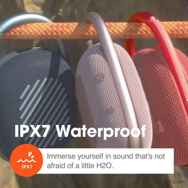 Alt view image 5 of 6 - Clip 4, Teal - Portable Bluetooth 5.1 Speaker - Up to 10 Hours of Play - Waterproof & Dust Resistant - Includes Noise & Echo-Canceling Speakerphone