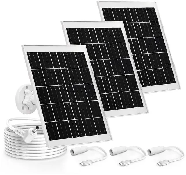 Main image of 3 Pack 8W Solar Panel Charger Compatible with Ring Solar Panel (2nd Generation), Ring Outdoor Camera Plus,Outdoor Cam (Stick Up Cam), Stick Up Cam Pro, Spotlight Cam Plus, Spotlight Cam Pro 10FT Cable