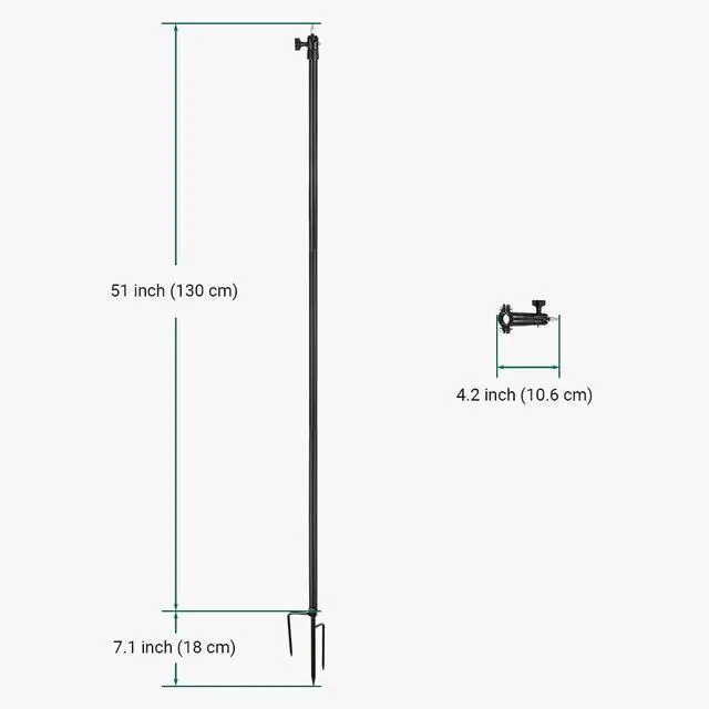 Alt view image 5 of 7 - 2-in-1 Stake Mount for Outdoor Cameras and Solar Panels