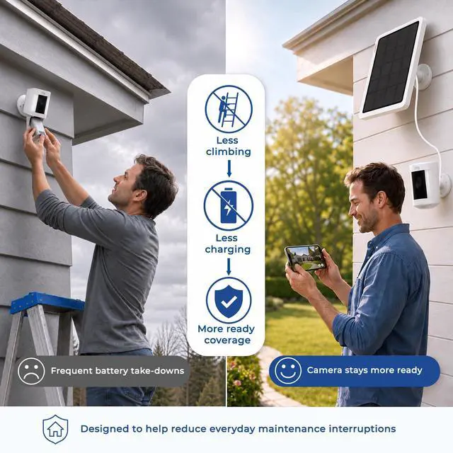 Alt view image 6 of 7 - 3-Pack 4W Solar Panels for Ring Cameras with 10FT Cable, 360° Mount