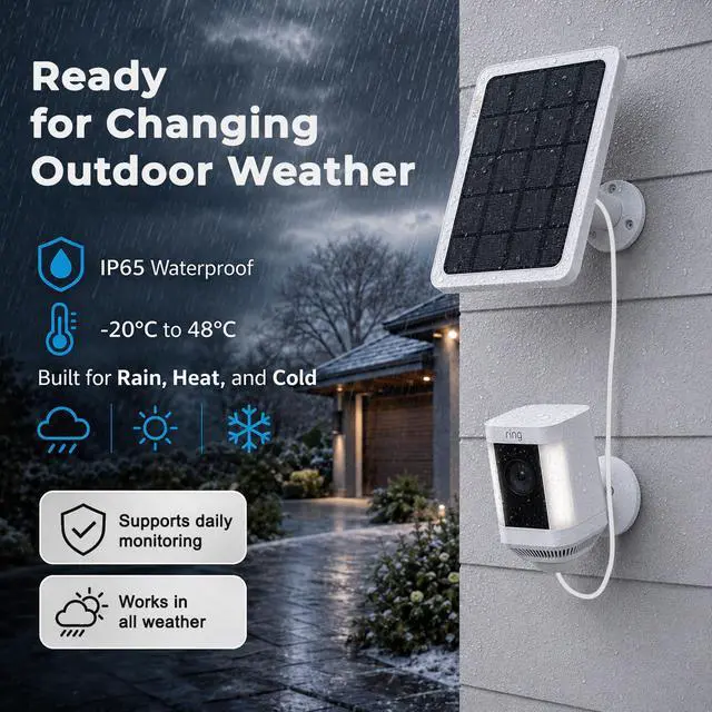 Alt view image 7 of 7 - 3-Pack 4W Solar Panels for Ring Cameras with 10FT Cable, 360° Mount