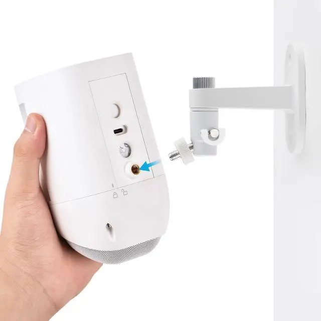 Alt view image 4 of 7 - 2Pack Security Wall Mount for Ring Spotlight Cam Battery and Ring Spotlight Cam Plus/Pro (Battery), 360° Adjustable Indoor/Outdoor Mounting Bracket for Your Surveillance Camera System - White