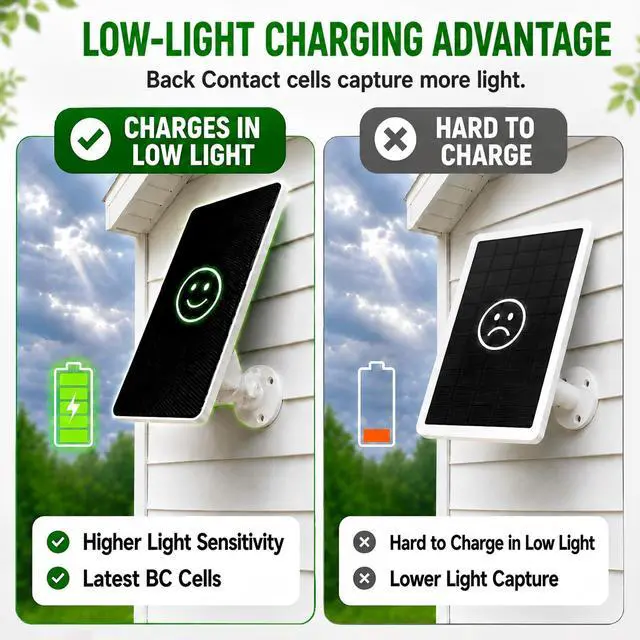 Alt view image 3 of 7 - Solar Panel Charger for Ring Spotlight/Stick Up Battery Cam, 1 Pack