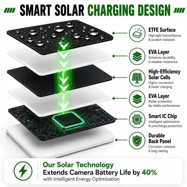 Alt view image 5 of 7 - Solar Panel Charger for Ring Spotlight/Stick Up Battery Cam, 1 Pack
