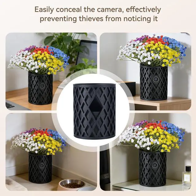 Alt view image 5 of 7 - Disguise Camera Vase Compatible with Ring Outdoor Cam (Stick Up Cam) & Indoor Cam (1080p Edition) Artificial Flower Included