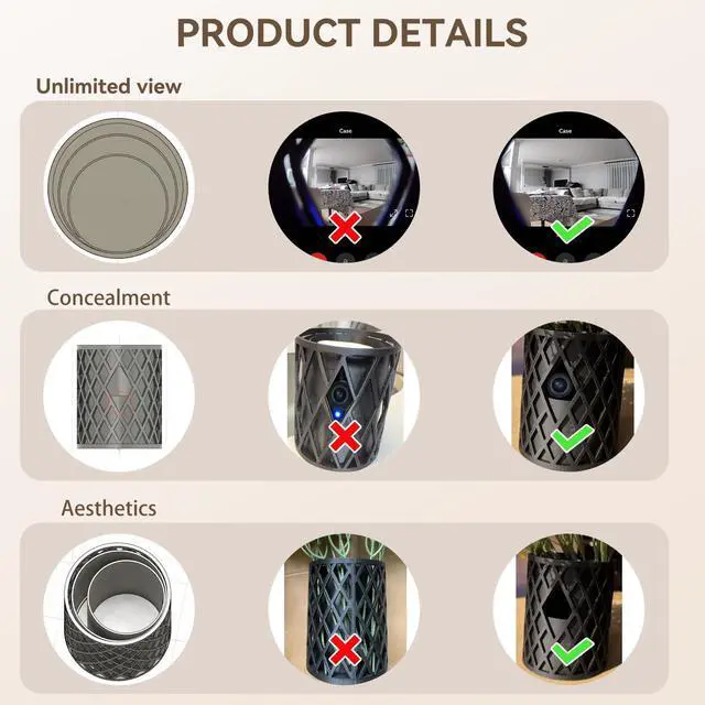 Alt view image 6 of 7 - Disguise Camera Vase Compatible with Ring Outdoor Cam (Stick Up Cam) & Indoor Cam (1080p Edition) Artificial Flower Included
