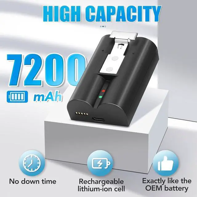 Alt view image 2 of 6 - 2-Pack 7200mAh Replacement Battery for Ring Doorbell Camera