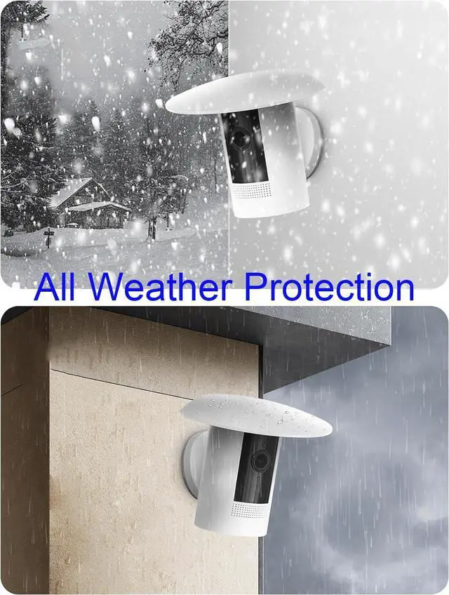 Alt view image 5 of 5 - Sun Rain Shade Camera Cover Compatible with Ring Outdoor Cam Plus/ Ring Stick Up Cam Battery/ Plug-In, Camera Shield Protective Case for Resistant UV, Weatherproof, Easy to Install (White)