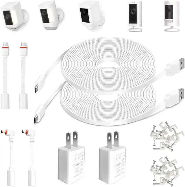 Main image of 26FT Power Cord & Adapter for Ring Stick Up Camera, 2 Pack