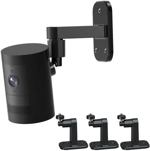 Main image of 3Pack Camera Wall Mount,Compatible with R-ing Stick Up Cam Battery/Outdoor Cam Plus/Plug-in/Pro/Indoor Cam(1st Gen),360 Degree Adjustable No Drilling Mount for Outdoor Indoor Cameras,Black