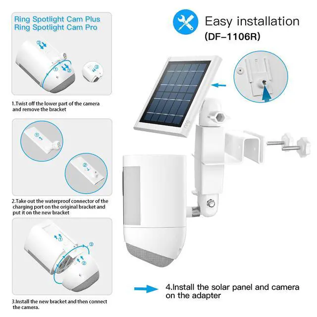 Alt view image 2 of 7 - Weatherproof Gutter Mount for Ring/Blink/Arlo Camera and Solar Panel