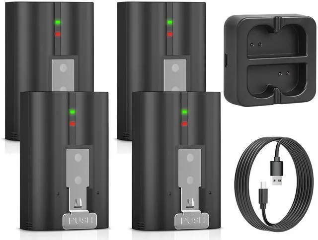 Main image of 4-Pack 6040mAh Replacement Ring Battery with Charger Station for Ring-Video Doorbell 2/3/4/Plus/Pro, Spotlight Camera & Stick Up Cam Indooor & Outdoor (4-Pack)