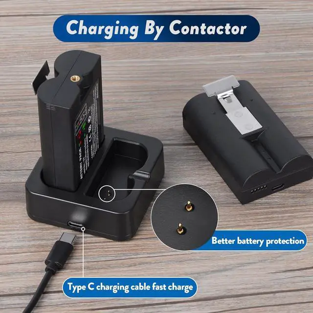 Alt view image 6 of 6 - 4-Pack 6040mAh Replacement Ring Battery with Charger Station for Ring-Video Doorbell 2/3/4/Plus/Pro, Spotlight Camera & Stick Up Cam Indooor & Outdoor (4-Pack)