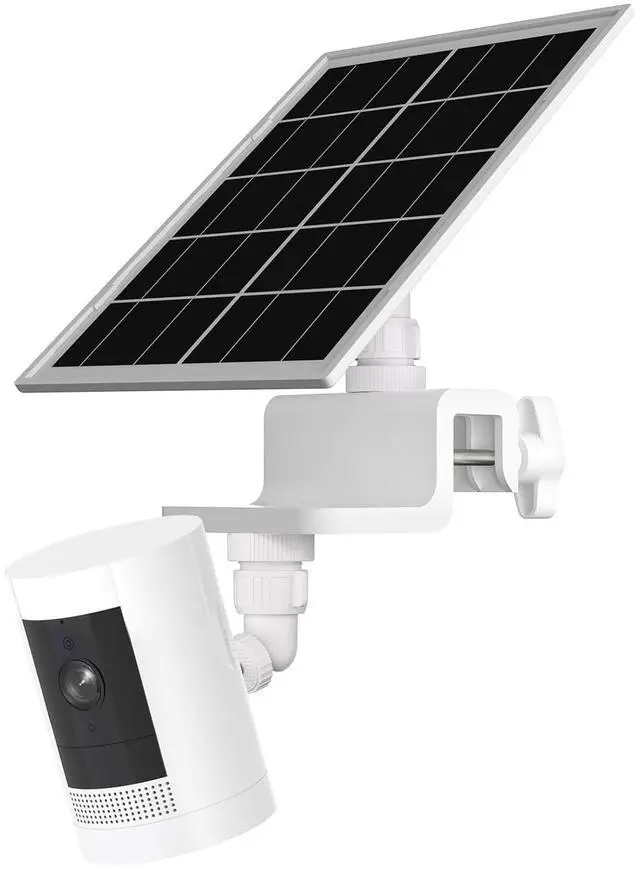 Main image of 7W Solar Panel with Gutter Mount for Ring Cameras, Stick Up Cam, Stick Up Cam Pro, Outdoor Cam Plus Battery, Spotlight Cam Plus/Pro with Waterproof Cable and USB-C to Barrel Plug Adapter (White)