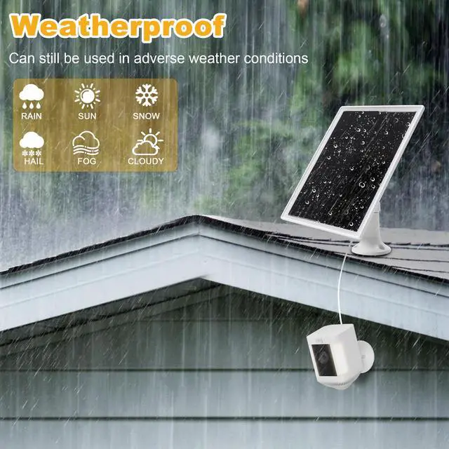 Alt view image 5 of 7 - Solar Panel Charger for Ring Camera, Compatible with Ri ng Stick Up Cam Battery, Ring Spotlight Plus/Pro Battery,Waterproof, 5V 6W Fast Charging