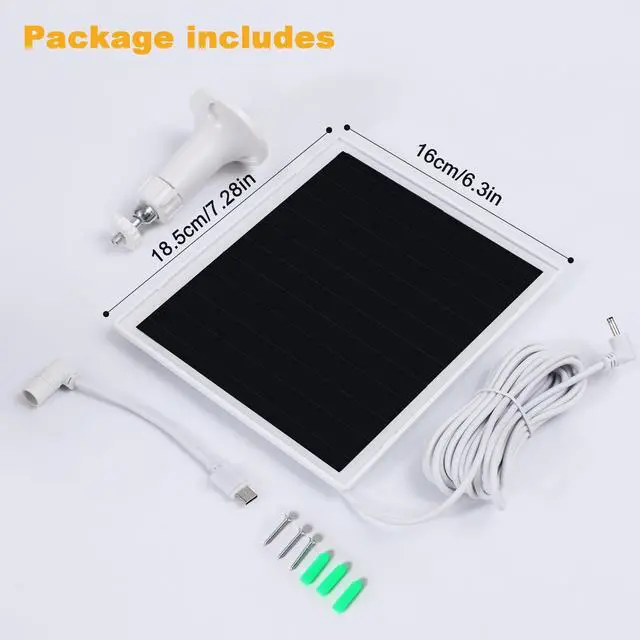 Alt view image 7 of 7 - Solar Panel Charger for Ring Camera, Compatible with Ri ng Stick Up Cam Battery, Ring Spotlight Plus/Pro Battery,Waterproof, 5V 6W Fast Charging