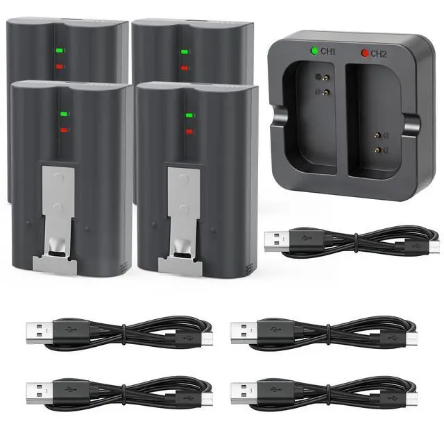 Alt view image 4 of 7 - 4-Pack V4 Battery, Compatible with Ring Video Doorbell 1/2/3/3 Plus/4, Spotlight Cam,Stick Up Camera,Camera Indoor Outdoor Ring Camera Batteries(2nd & 3rd Gen)