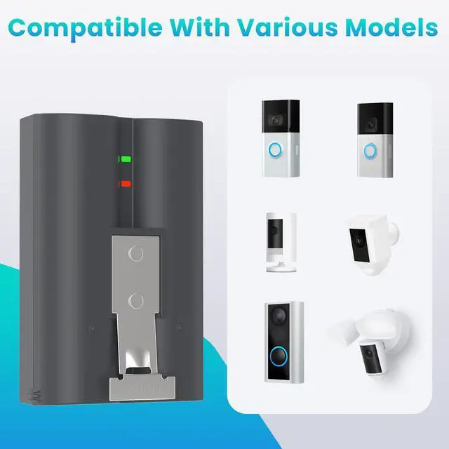 Alt view image 6 of 7 - 4-Pack V4 Battery, Compatible with Ring Video Doorbell 1/2/3/3 Plus/4, Spotlight Cam,Stick Up Camera,Camera Indoor Outdoor Ring Camera Batteries(2nd & 3rd Gen)