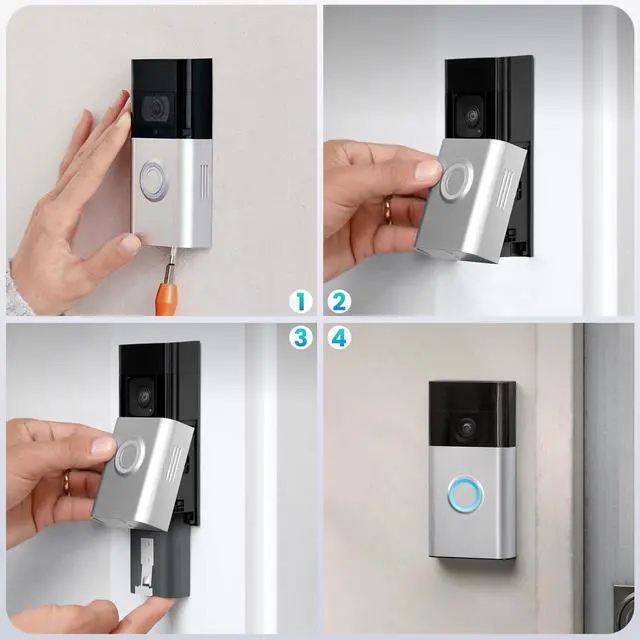 Alt view image 7 of 7 - 4-Pack V4 Battery, Compatible with Ring Video Doorbell 1/2/3/3 Plus/4, Spotlight Cam,Stick Up Camera,Camera Indoor Outdoor Ring Camera Batteries(2nd & 3rd Gen)