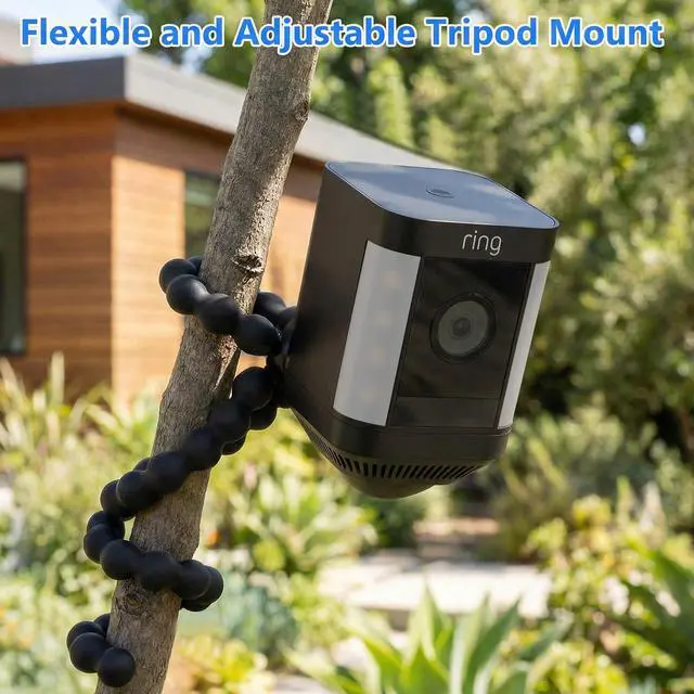 Alt view image 5 of 7 - Flexible Camera Tripod Mount for Ring Spotlight Cam Plus/Pro (Battery), Ring Stick Up Cam (Battery), Twist & Secure, No Drill Adjustable Security Camera Mounting Bracket, Black