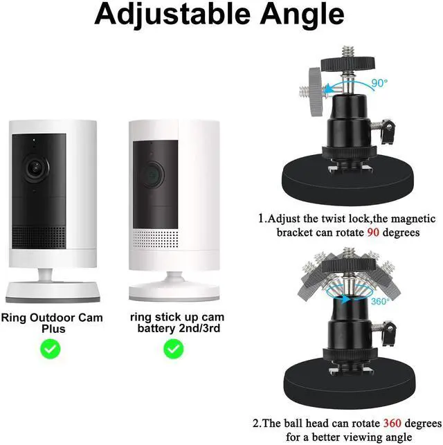 Alt view image 4 of 7 - 2Pack Magnetic Camera Mount Compatible with Ring Stick Up Cam Battery
