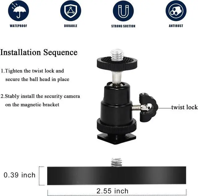 Alt view image 7 of 7 - 2Pack Magnetic Camera Mount Compatible with Ring Stick Up Cam Battery