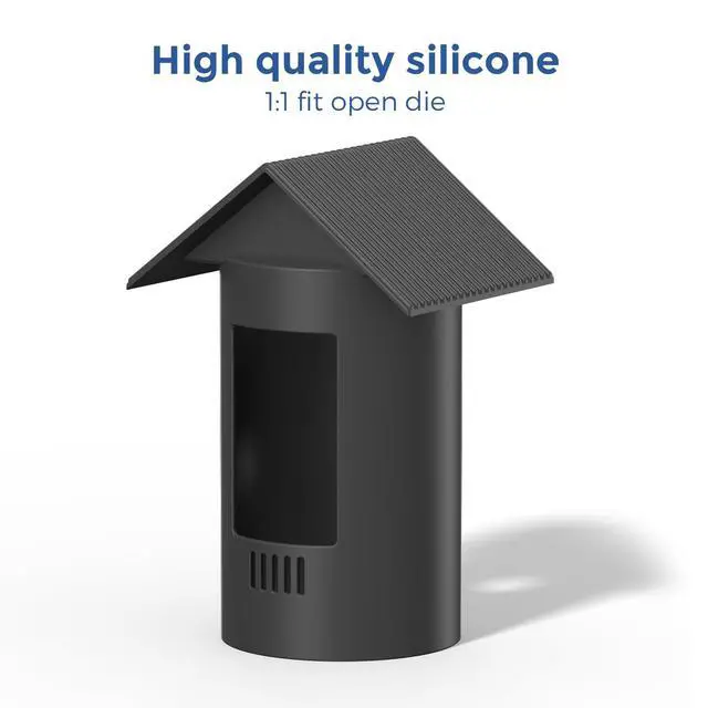 Alt view image 4 of 7 - Silicone Cover for Ring Stick Up Cam Battery & Plug-in (3rd Gen) Weatherproof Outdoor Camera Cover Case, UV & Heat Resistant Accessories with Anti-Glare Sun Hood Black