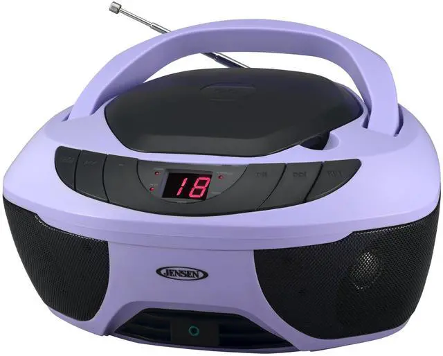 Main image of CD-475 Classic Boom Box Portable CD Player - Home Audio Radio AM-FM, Stereo Speakers Aux Line-in, Headphone Jack - Purple - Limited Edition Color