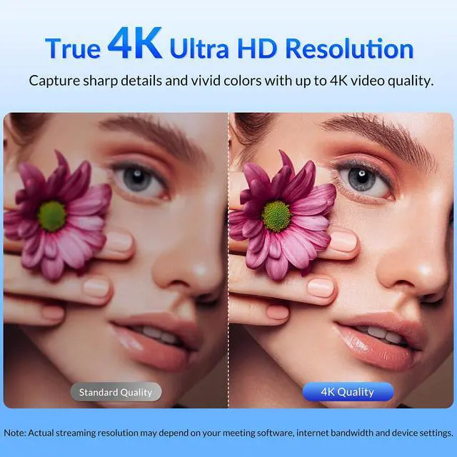Alt view image 2 of 7 - EasyCam 4K Webcam, CDAF Autofocus, Auto Light Correction, 77°FOV