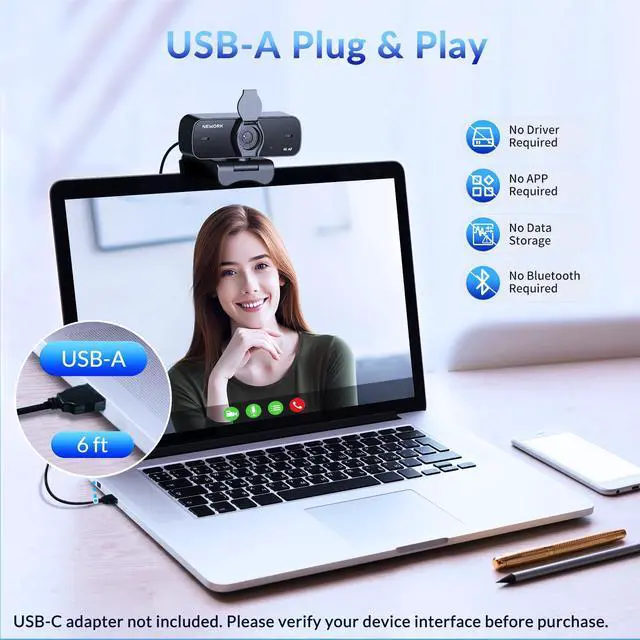 Alt view image 6 of 7 - EasyCam 4K Webcam, CDAF Autofocus, Auto Light Correction, 77°FOV