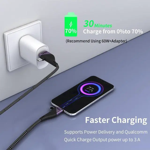 Alt view image 5 of 7 - 4 in 1 Charging Cable (USB-C, L, USB), TR62 Model for Smartphone, Tablet, Personal Computer, Camera,