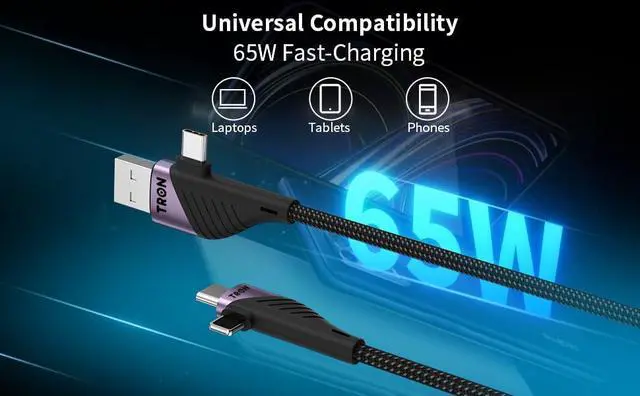 Alt view image 7 of 7 - 4 in 1 Charging Cable (USB-C, L, USB), TR62 Model for Smartphone, Tablet, Personal Computer, Camera,