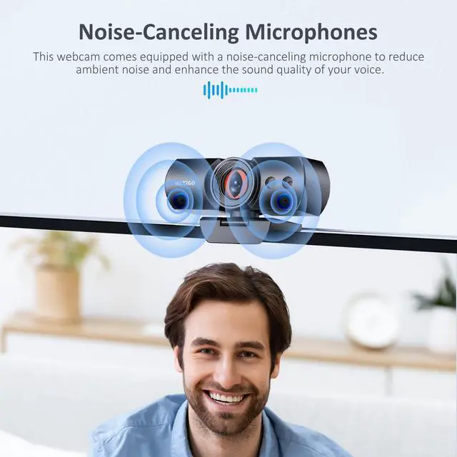 Alt view image 7 of 7 - HelloCam, 1080P Webcam with Windows Hello, True Privacy, Automatic Electronic Shutter, Computer Camera, Microphone, Facial Enhancement, HD USB Web Cam