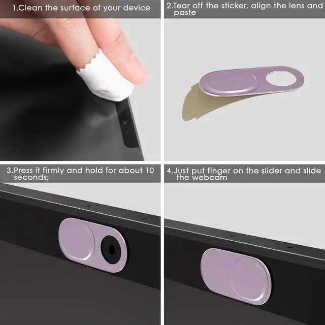 Alt view image 7 of 7 - Webcam Cover, Laptop Camera Slide, 0.027 Inch Super Thin Web Camera Cover for Computer, iPad, MacBook Pro, iMac, Smartphone, Mac, PC, Protect Your Personal Privacy Security (Rose Gold-3 Pack)