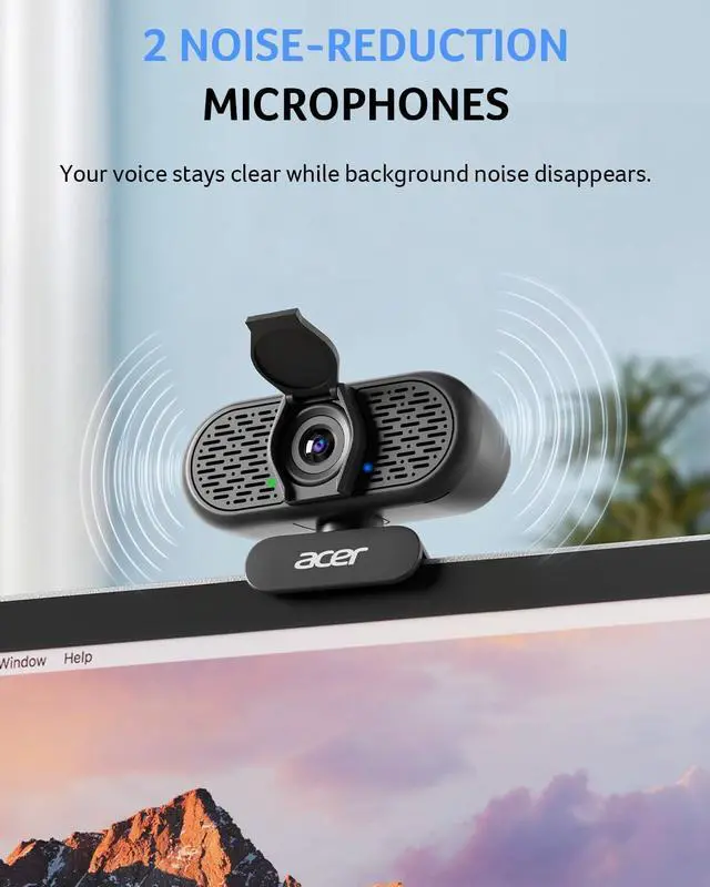 Alt view image 3 of 7 - 1080p Webcam USB Plug and Play Webcam for PC with Noise Cancellation Microphones Computer Camera for Desktop Streaming Gaming Online Meeting Wide Angle Privacy Cover A-to-C Adapter Easy Setup